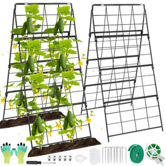 Qinzave front view assembled trellis showing sturdy support and tidy garden benefit