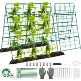 Qinzave front view of folded A-frame trellis showing compact storage benefit