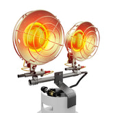 QIOMALA front view showing dual-head heater and fast radiant warmth