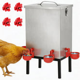Qnemaei front view stainless waterer showing durable design and easy refill benefit