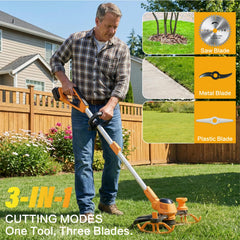 Qrachic plastic blade detail ideal for clean, gentle grass cuts