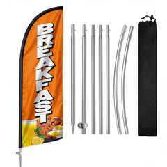QSUM front view of breakfast flag showing bold text for instant attraction