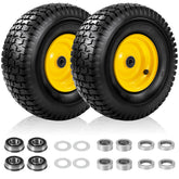 Qualipo front wheel assembled showing full tire and rim, durable replacement