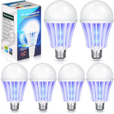 Qualirey front packaging showing six bug zapper bulbs and benefits of combined lighting and insect control