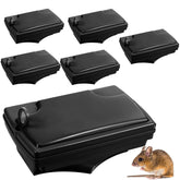Qualirey front view of six bait stations showing compact, protected storage benefit