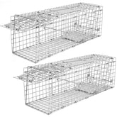 Qualirey front view of both traps showing compact paired set and quick deployment benefit