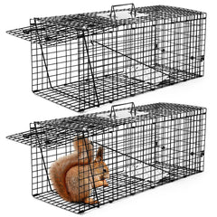 Qualirey front view of two traps showing compact packaged set and convenience