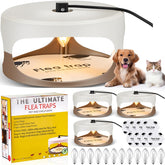 Qualirey front view of round flea trap showing compact housing and plug usefulness