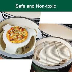 Quantfire plate setter with pizza on top showing crisp crust results