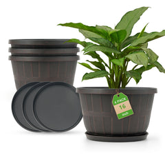 Quarut front view of 16-inch barrel planter showing elegant shape and stability