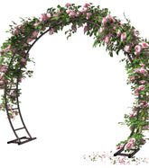 Queension arch front view showing full 8x7ft frame and ceremony clearance