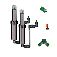 Quick-Snap front view of two-sprinkler kit showing compact packaging and included parts