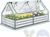 Quictent front view of assembled raised garden bed showing sturdy construction and space