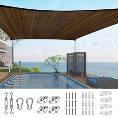 Quictent front packaging showing sail and hardware, clear product contents benefit
