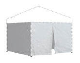 Quik Shade front view of four white panels showing full enclosure benefit