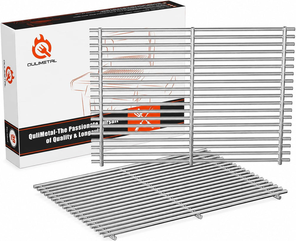 QuliMetal front view of two 18.75-inch grates showing precise fit and finish