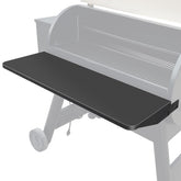 QuliMetal front view mounted on Traeger Pro 34 showing extra prep space