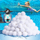 QwayHome front packaging showing 4.6lb filter balls and benefit of replacing 165lb sand
