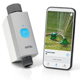 Rachio valve front view showing compact design and easy install benefit