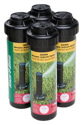 Rain Bird front view of four-pack rotors showing compact packaging and value