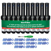 Rain Bird front packaging showing 10 rotors and tool, quick kit benefit