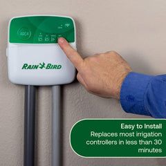 Rain Bird ARC6 mounted indoors in utility closet for tidy, safe installation