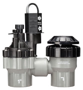 Rain Bird front view of valve showing threaded ports and vacuum breaker benefit