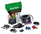 Rain Bird front packaging of dripkitbag showing kit and pouch, easy transport benefit