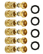 RainPoint front view of six-set brass quick connect kit showing contents and benefit