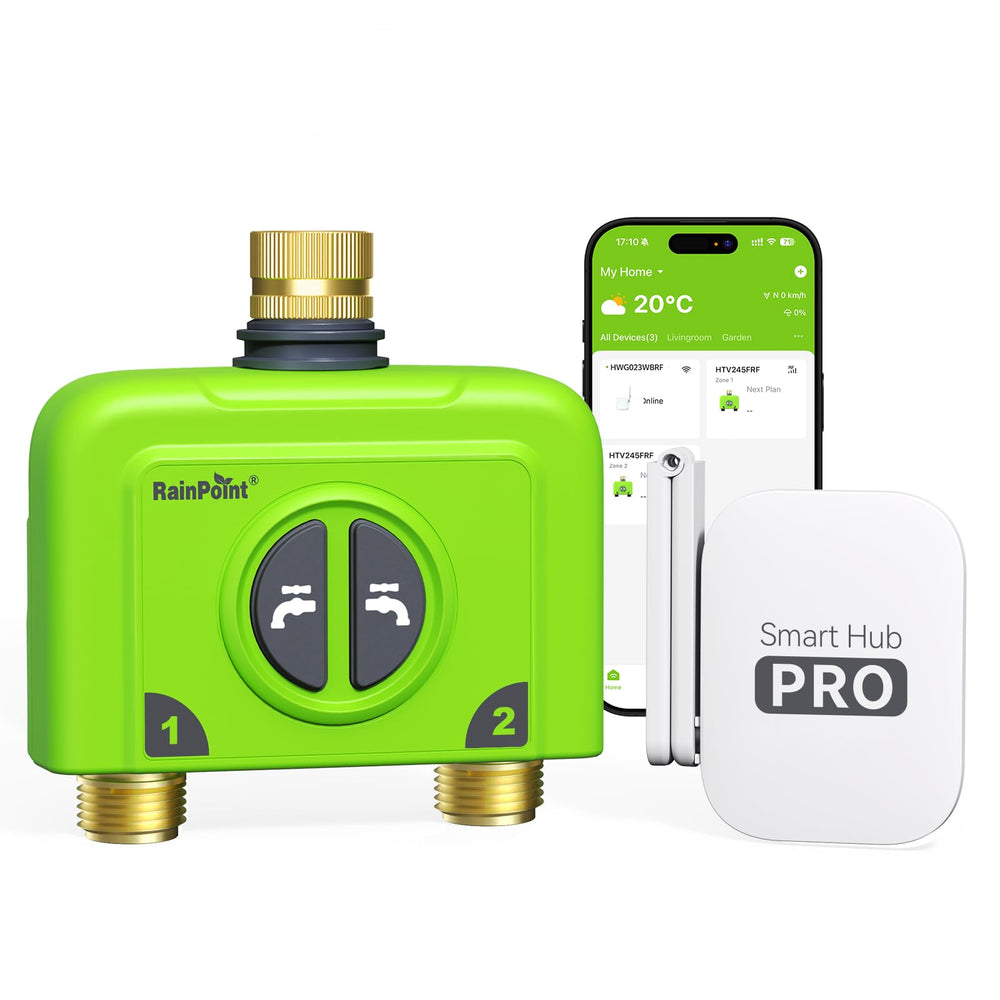 RAINPOINT front view of controller showing controls and robust build benefits