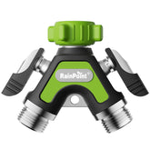 RAINPOINT front view showing the all‑metal splitter and dual outlets for reliable flow