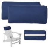 Rasugarlary front view of dark blue headrest pillow, shows neat finish and comfort