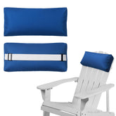 Rasugarlary front view of two royal blue head pillows showing neat shape and color, for coordinated outdoor comfort