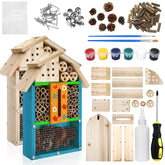 RattanView front view insect hotel showing rustic cedar look and garden appeal
