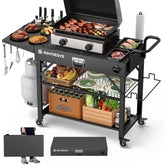 Raynesys front view showing sturdy grill cart and stable cooking surface