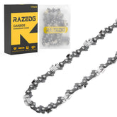 RazEdg front view of 16-inch chain shows durable packaging and clear specs benefit clarity