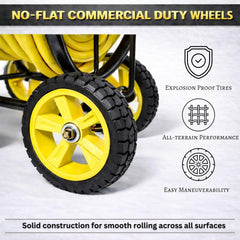 Real Hose Storage spool loaded with hose demonstrating 250ft capacity and tidy storage