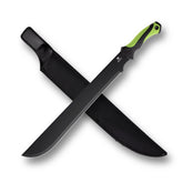 REAT front view showing full 24-inch blade and green handle providing powerful cutting