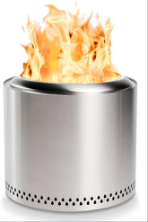 RED MOUNTAIN VALLLEY front view of stainless fire pit showing sturdy design and portability