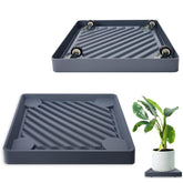 REDHUGO front view of 13-inch square plant caddy showing clean design and floor protection