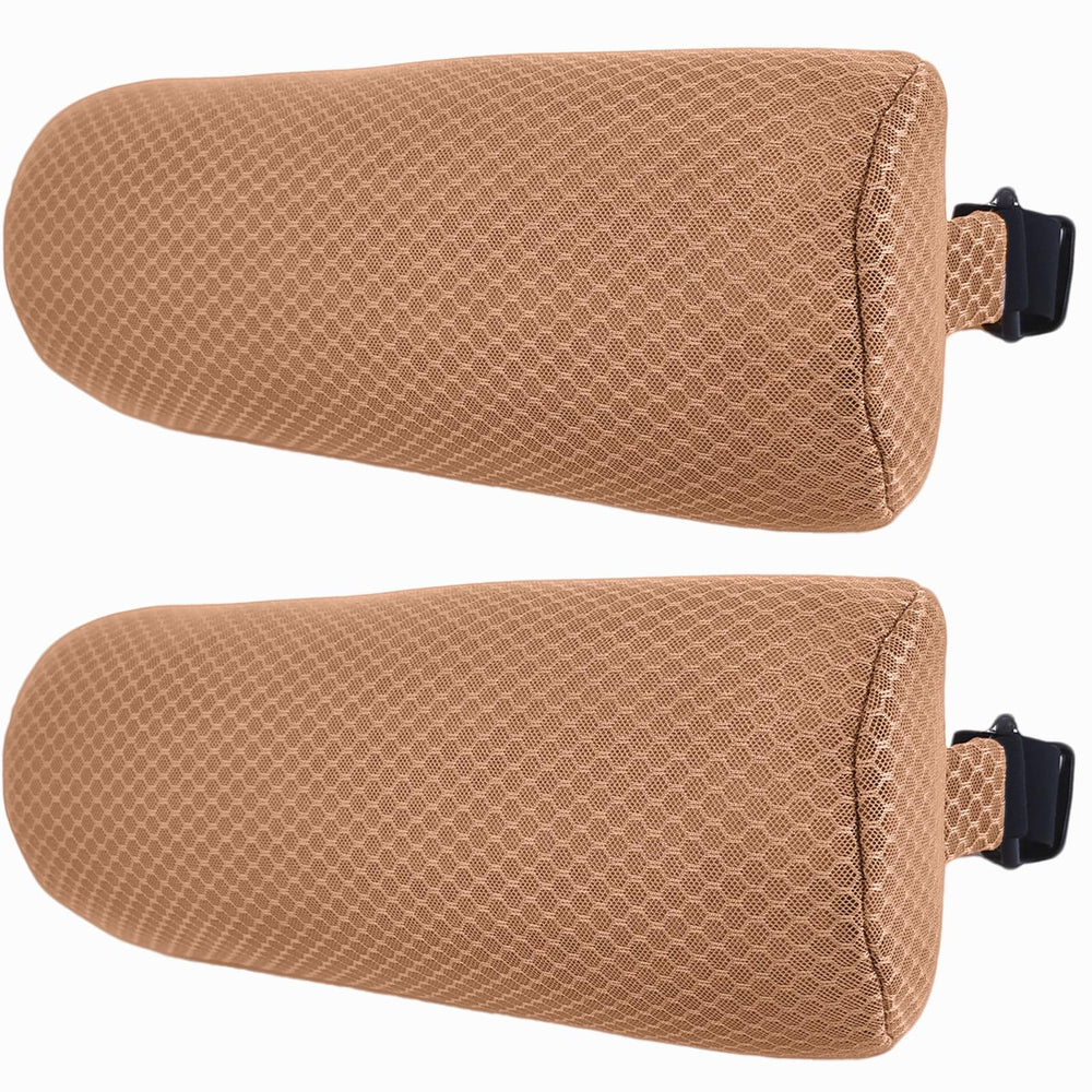REEZEIVI front view brown headrest pillow showing supportive shape and fit