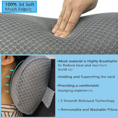 REEZEIVI headrest on chaise lounge demonstrating improved neck comfort