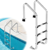 REGMICS front view ladder showing durable stainless steel and professional finish benefit safety