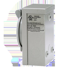 Reliance Controls PB50 close-up of spring-loaded inlet cap keeping moisture out for weather protection