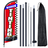 Remagr front view of 7ft feather flag showing high visibility