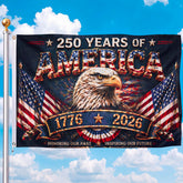 Remagr front view 4x6 flag showing bold eagle and 1776–2026 dates for clear celebration