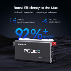 Renogy inverter dual AC outlets detail for powering household devices