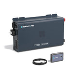 Renogy front panel showing displays and controls for easy monitoring and safe operation