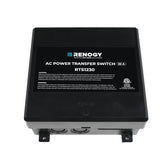 Renogy transfer switch front panel showing compact durable housing and easy mounting