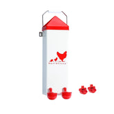 RentACoop front view of high rise waterer showing compact design and easy access